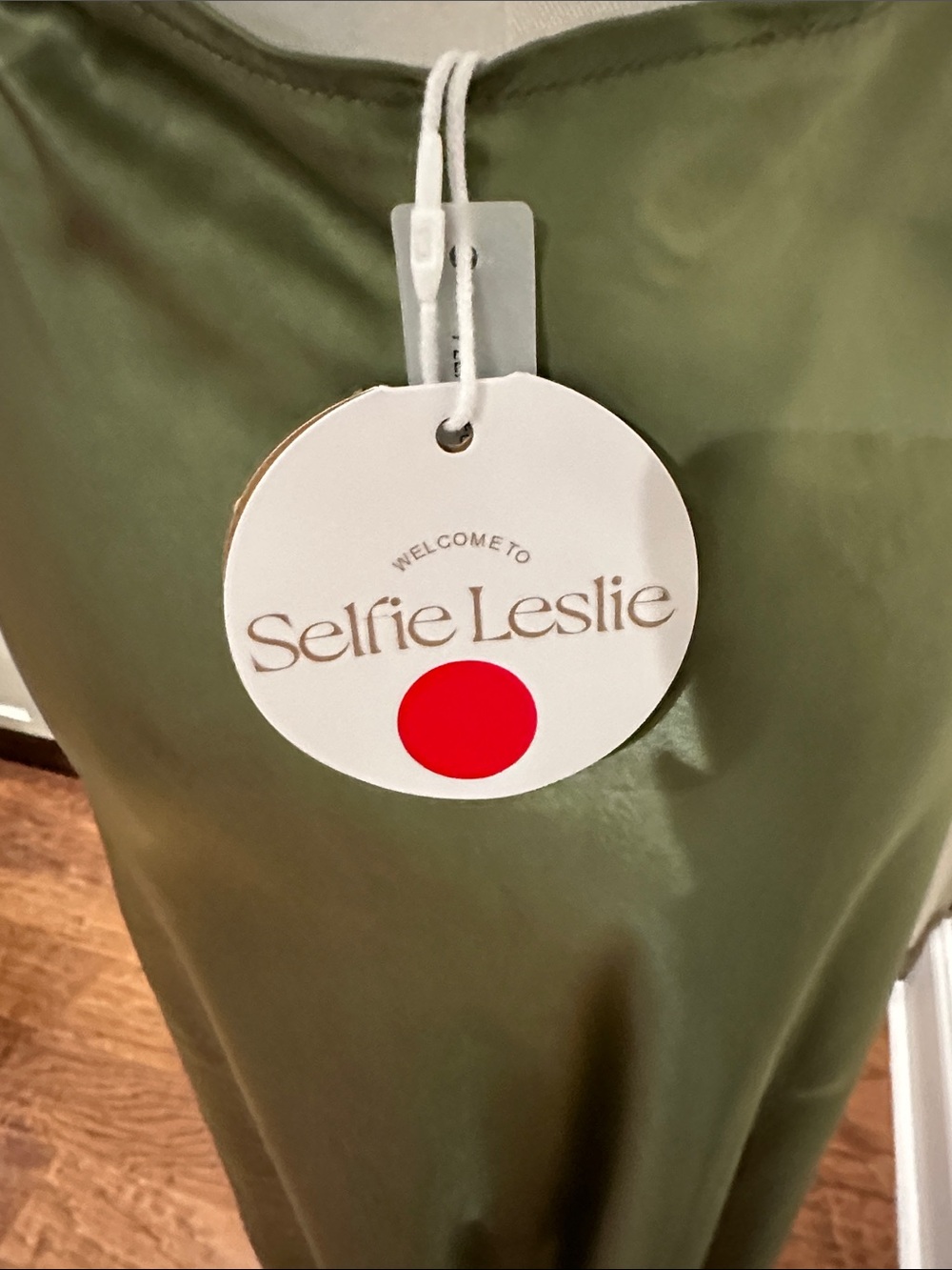 Selfie Leslie Olive Green Satin Maxi Dress - Picture 5 of 5